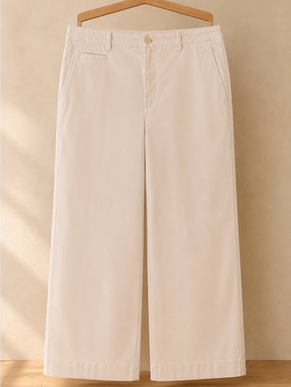 Lauren Ralph Lauren White Cotton Twill Wide Leg Pants Women’s Size 10 -NWOT